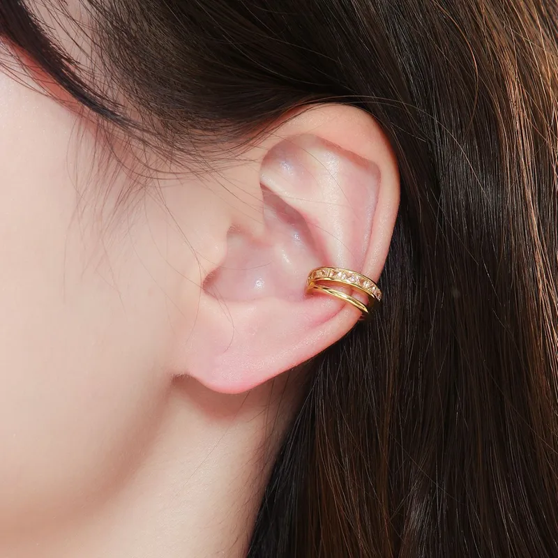 Double Layer Zirconia Ear Cuff